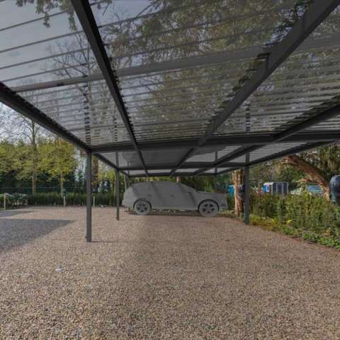 Overkapping met transparant dak