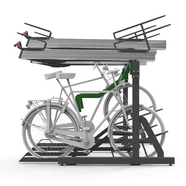 Fietsparkeren | Fietsparkeren met oplaadpunt voor e-bike | FalcoLevel Premium+ etagerek met oplaadpunt voor e-bike | image #3 |  