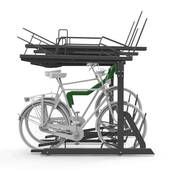 Fietsparkeren | Fietsparkeren met oplaadpunt voor e-bike | FalcoLevel Eco etagerek met oplaadpunt voor e-bike | image #3 |  