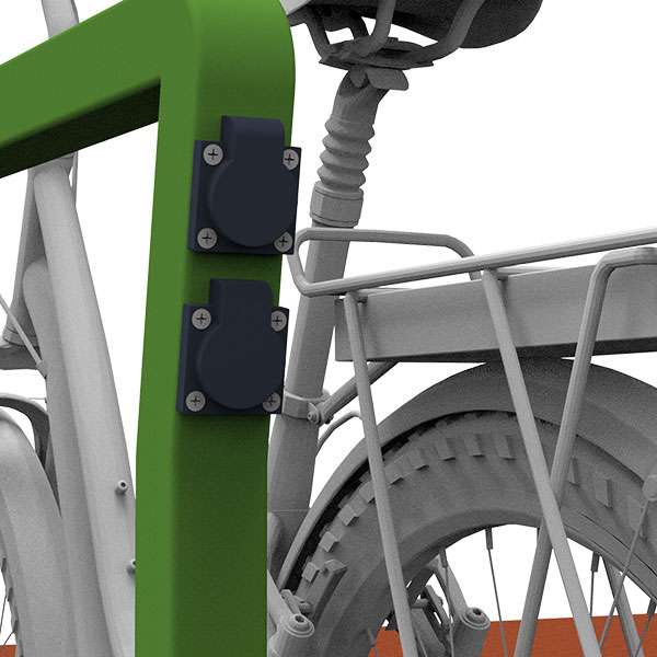 Fietsparkeren | Fietsparkeren met oplaadpunt voor e-bike | FalcoForce fietsaanleunbeugel met oplaadpunten Fietsparkeren | Fietsparkeren met oplaadpunt voor e-bike | FalcoForce fietsaanleunbeugel met oplaadpunten | image #7 |
