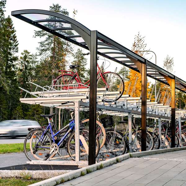 Overkappingen | Overkappingen compact fietsparkeren | FalcoGamma Level fietsoverkapping voor etagerekken | image #2 |  