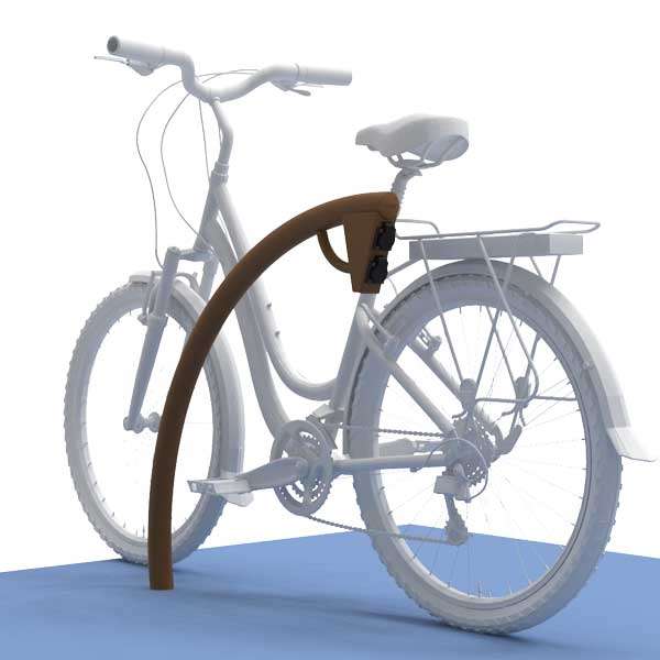 Fietsparkeren | Fietsmarketing | FalcoIon aanleunbeugel met oplaadpunt voor e-bike | image #2 |  