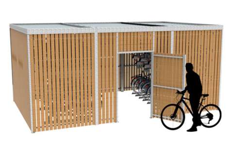 FalcoLok 600 fietsoverkapping voor etagerekken