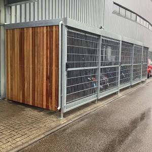 Projecten | Fietsenberging met verschillende soorten wandbekleding en schuifdeuren | image #1 | 119561 fietsparkeren fietsoverkapping