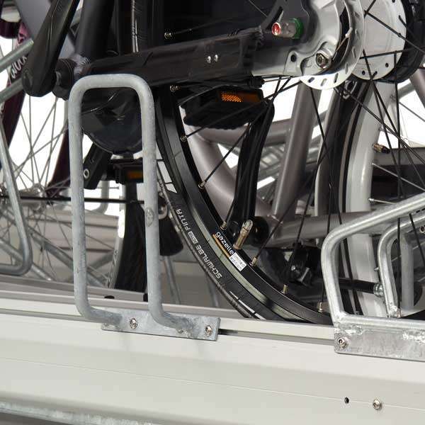compact fietsparkeren etage fietsenrek FalcoLevel Premium+ FietsParKeur aanbindbeugel