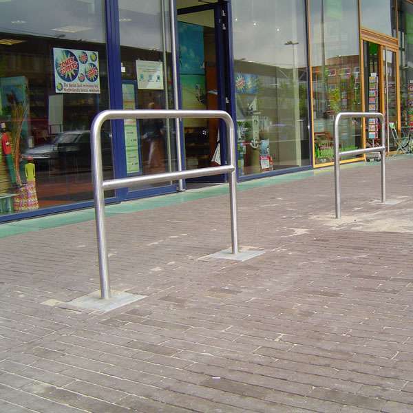fietsparkeren RVS fietsaanleunbeugel met tussenbuis