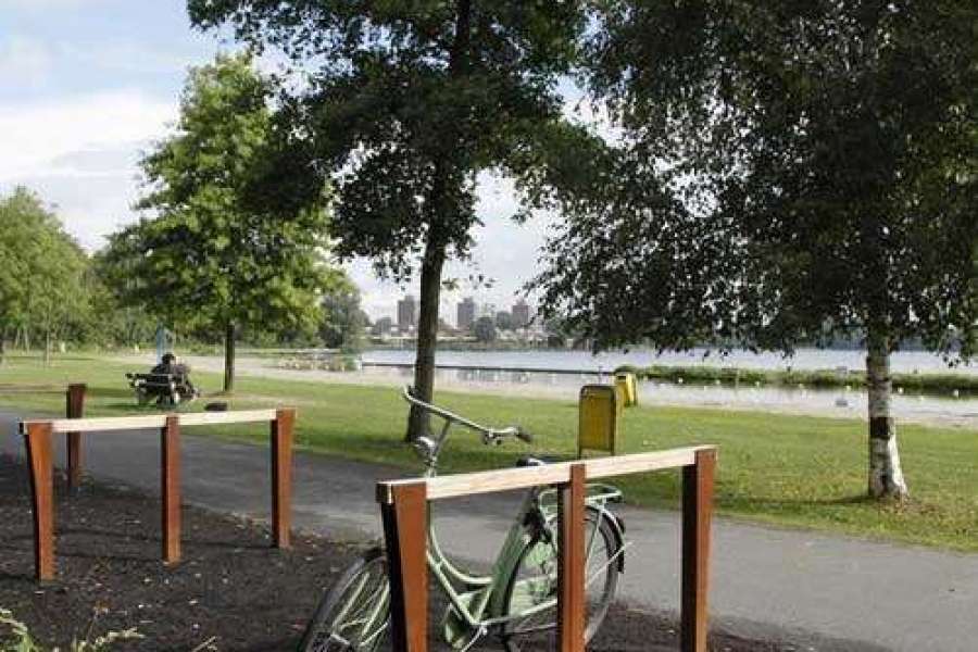 fietsparkeren fietsaanleunbeugel Cortenstaal