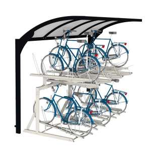 Fietsparkeren fietsoverkapping compact fietsparkeren etagerekken FalcoGamma