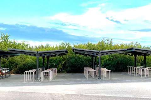 fietsparkeren fietsoverkapping sneeuwlast fietsaanleunbeugels