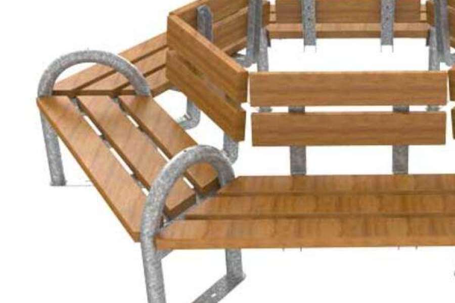 straatmeubilair Falcoswing buitenbank boombank zeshoekig