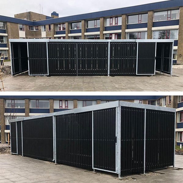 Week 4: Fietsoverkapping met belatting in kleur zwart