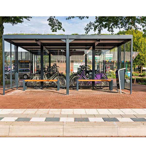120638 fietsparkeren fietsoverkapping fietsaanleunhekje fietsnietje straatmeubilair groendak wachtruimte abri