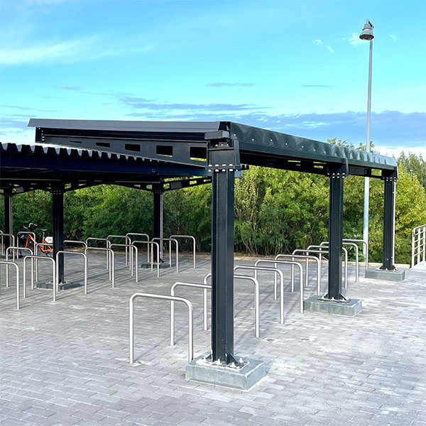 fietsparkeren fietsoverkapping sneeuwlast fietsaanleunbeugels