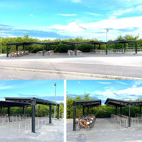 fietsparkeren fietsoverkapping sneeuwlast fietsaanleunbeugels