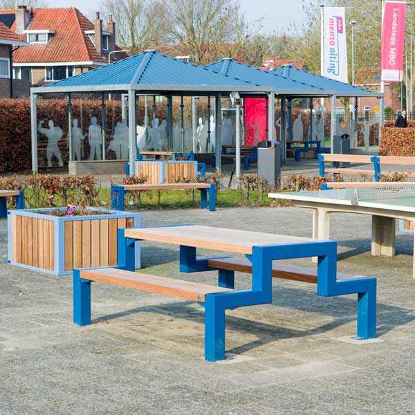 131888 straatmeubilair buitenbank picknickset plantenbak