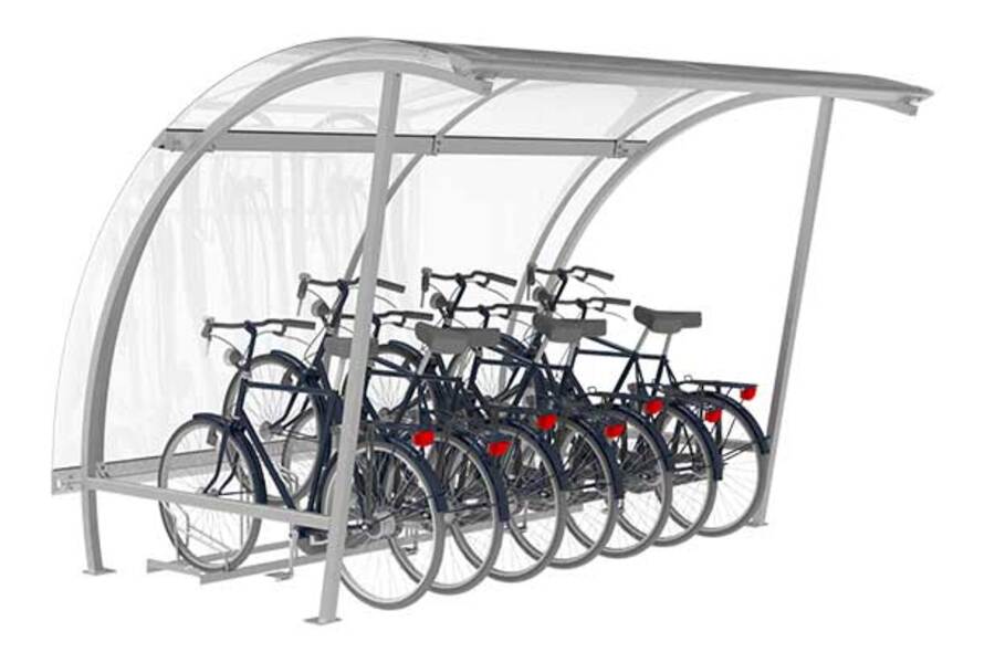 FalcoLite fietsoverkapping, enkelzijdig