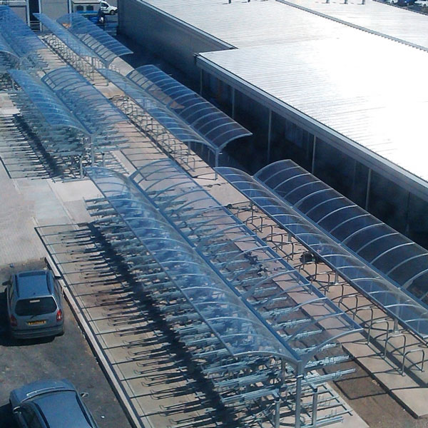 Fietsparkeren fietsoverkapping compact fietsparkeren etagerekken FalcoGamma