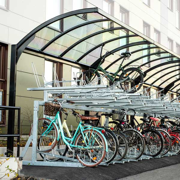 fietsparkeren fietsoverkapping compact fietsparkeren etagerekken FalcoGamma