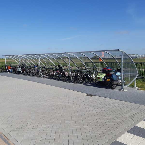 fietsparkeren fietsoverkapping fietsenstalling transparant FalcoSail