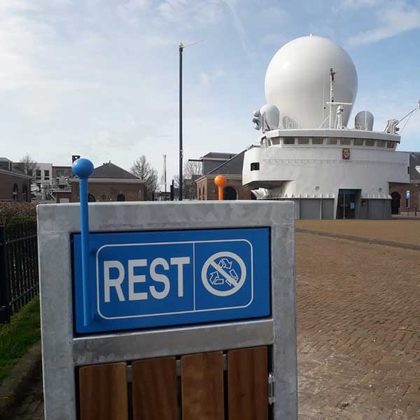 straatmeubilair afvalbak gescheiden afval duobak