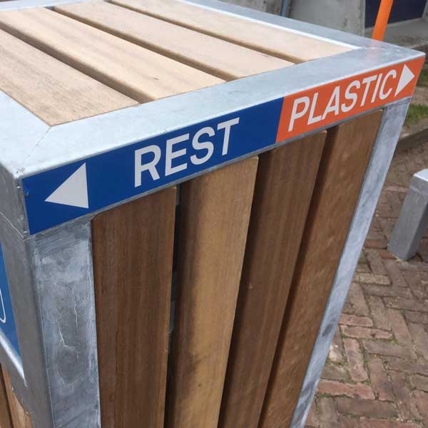 straatmeubilair afvalbak gescheiden afval duobak