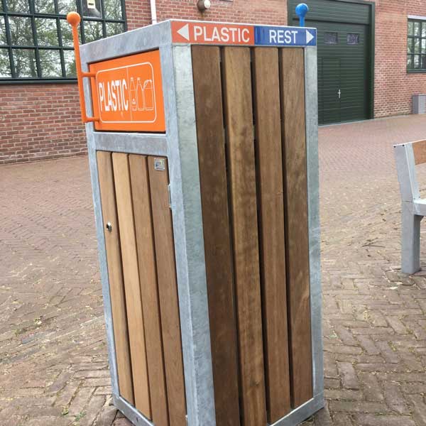 straatmeubilair afvalbak gescheiden afval duobak