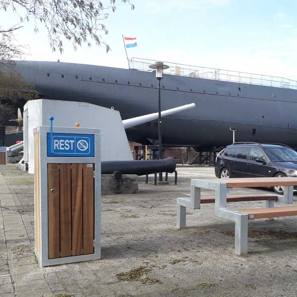 straatmeubilair afvalbak gescheiden afval duobak