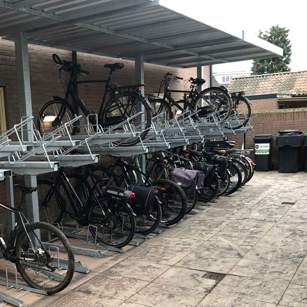 FalcoSpan fietsoverkapping voor etagerekken