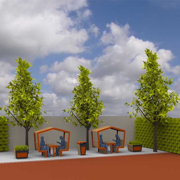 Overdekte FalcoLinea zitplek JOP