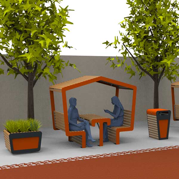 Overdekte FalcoLinea zitplek JOP