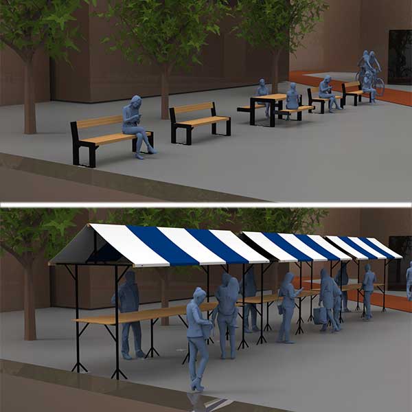 FalcoBloc buitenbank met rug, verschillende varianten