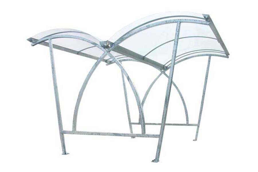 fietsparkeren fietsoverkapping fietsenstalling rokersoverkapping transparant FalcoLite