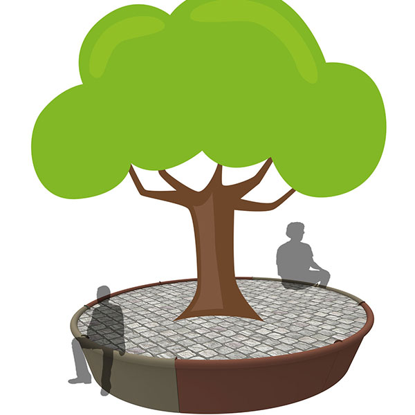 straatmeubilair boombank buitenbank zitbank