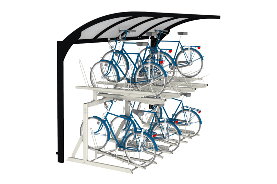 FalcoGamma Level fietsoverkapping voor etagerekken