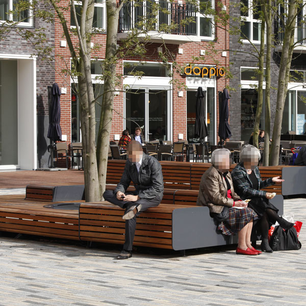 straatmeubilair bank plantenbak modulair parkbank zitbank zitelement FalcoLinea