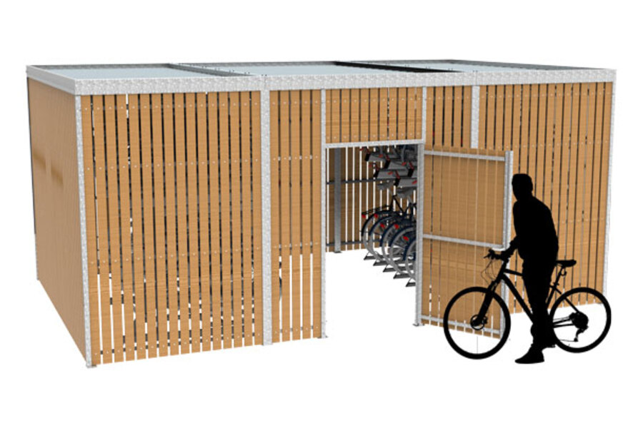 FalcoLok 600 fietsoverkapping voor etagerekken