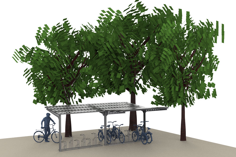 FalcoAndo enkelzijdige overkapping, aluzinc