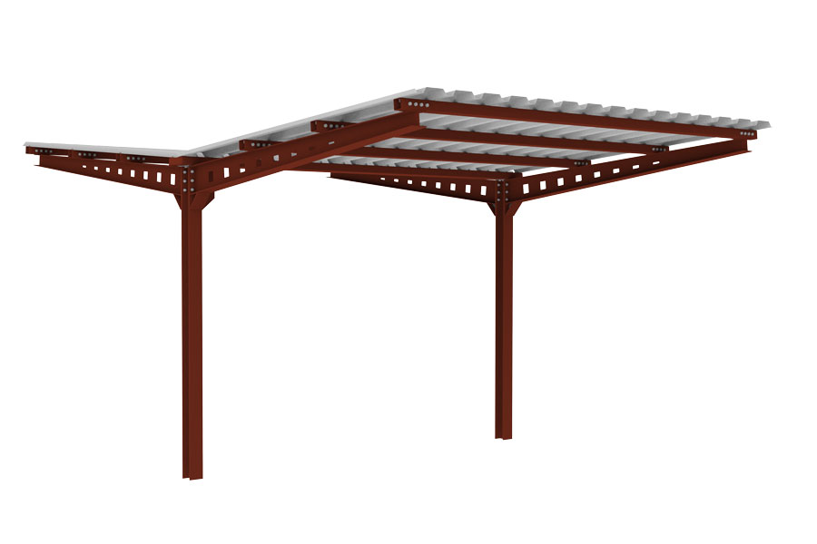 FalcoAndo dubbelzijdige overkapping, aluzinc