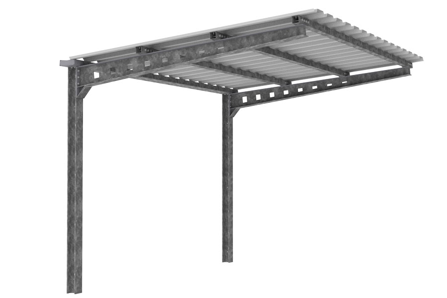 FalcoAndo enkelzijdige overkapping, aluzinc