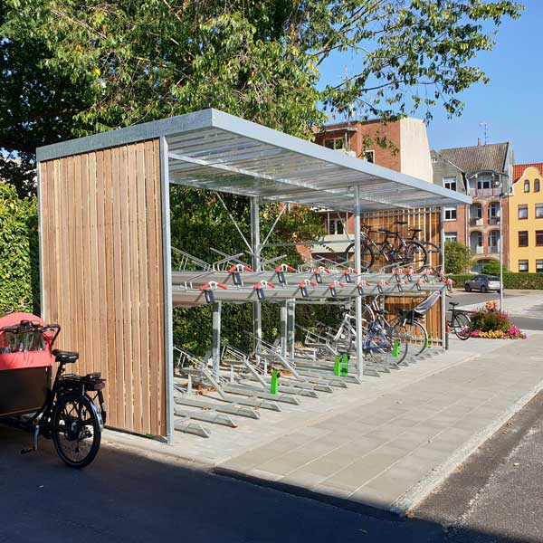 FalcoZan fietsoverkapping voor etagerekken